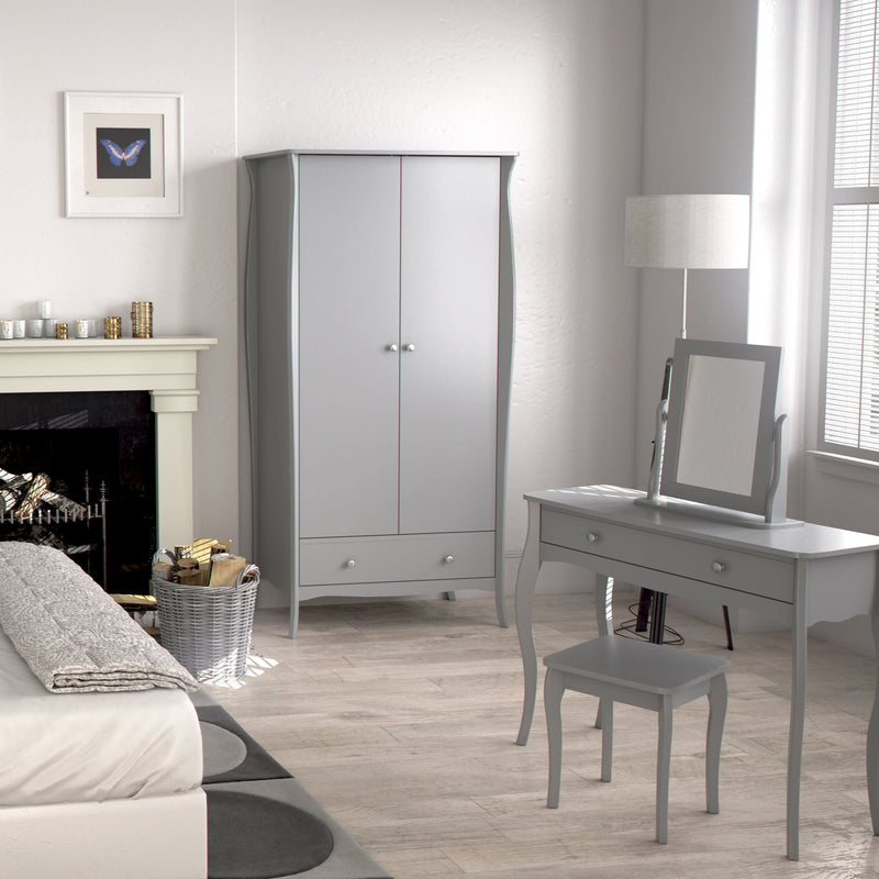 FTG Chest Of Drawers Baroque 5 Drw Narrow Grey Bed Kings