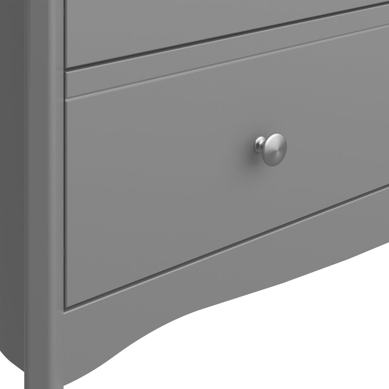 FTG Chest Of Drawers Baroque 5 Drw Narrow Grey Bed Kings
