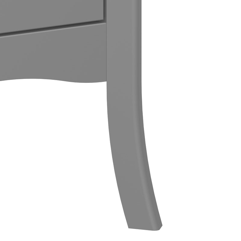 FTG Chest Of Drawers Baroque 5 Drw Narrow Grey Bed Kings