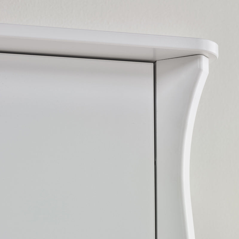 FTG Chest Of Drawers Baroque 5 Drw Narrow White Bed Kings