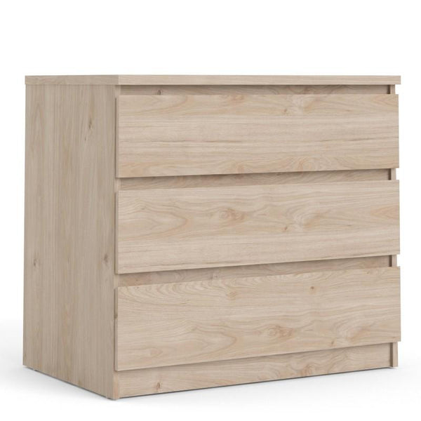 FTG Chest Of Drawers CLEARANCE Naia Chest of 3 Drawers in Jackson Hickory Oak Bed Kings