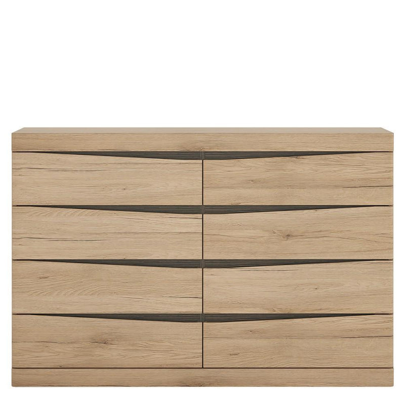 FTG Chest Of Drawers Kensington 4 + 4 Wide Chest of Drawers Oak Bed Kings