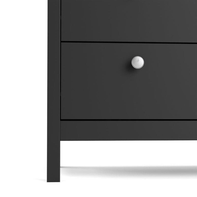 FTG Chest Of Drawers Madrid Chest 3+2 Drawers In Matt Black Bed Kings