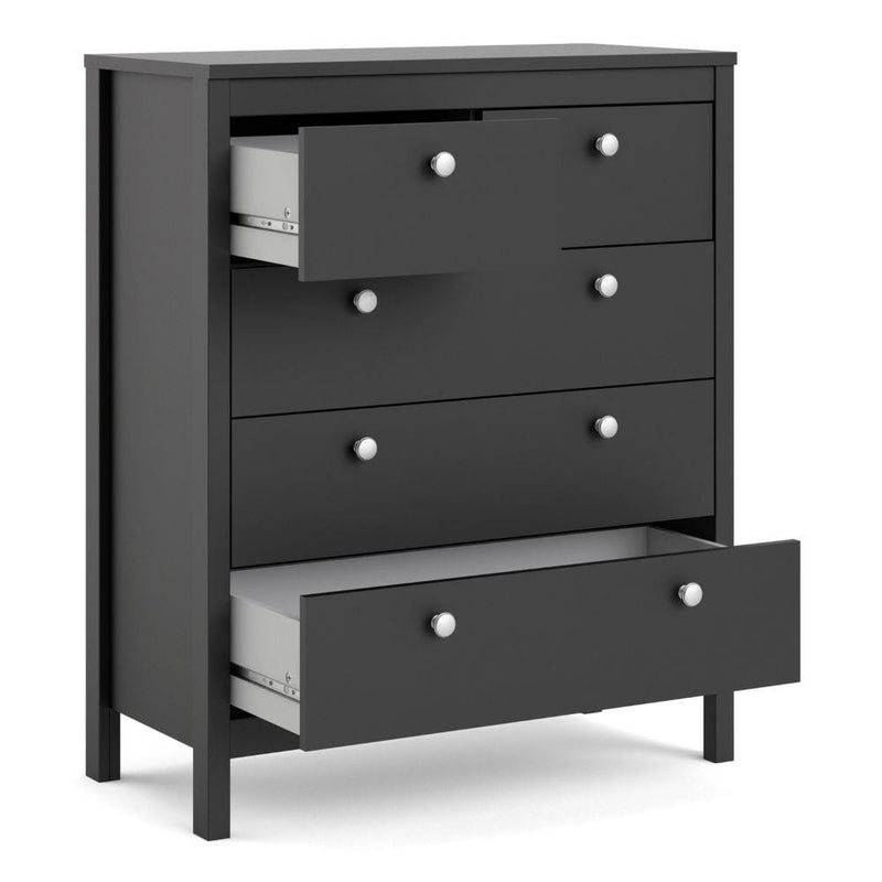 FTG Chest Of Drawers Madrid Chest 3+2 Drawers In Matt Black Bed Kings