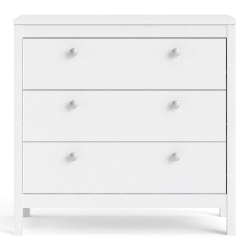 FTG Chest Of Drawers Madrid Chest 3 Drawers In White Bed Kings