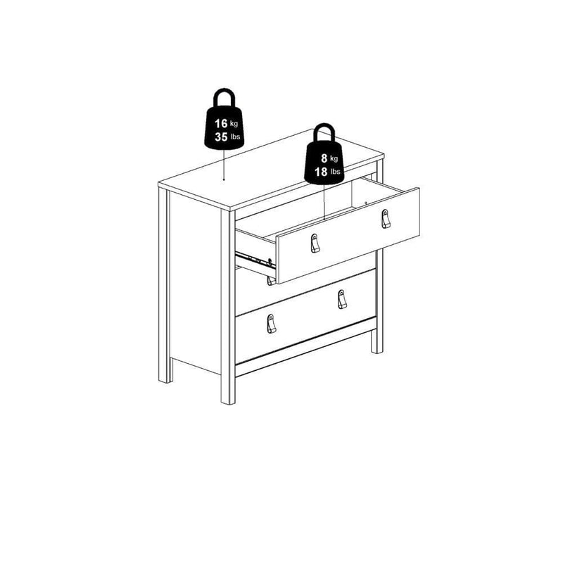 FTG Chest Of Drawers Madrid Chest 3 Drawers In White Bed Kings