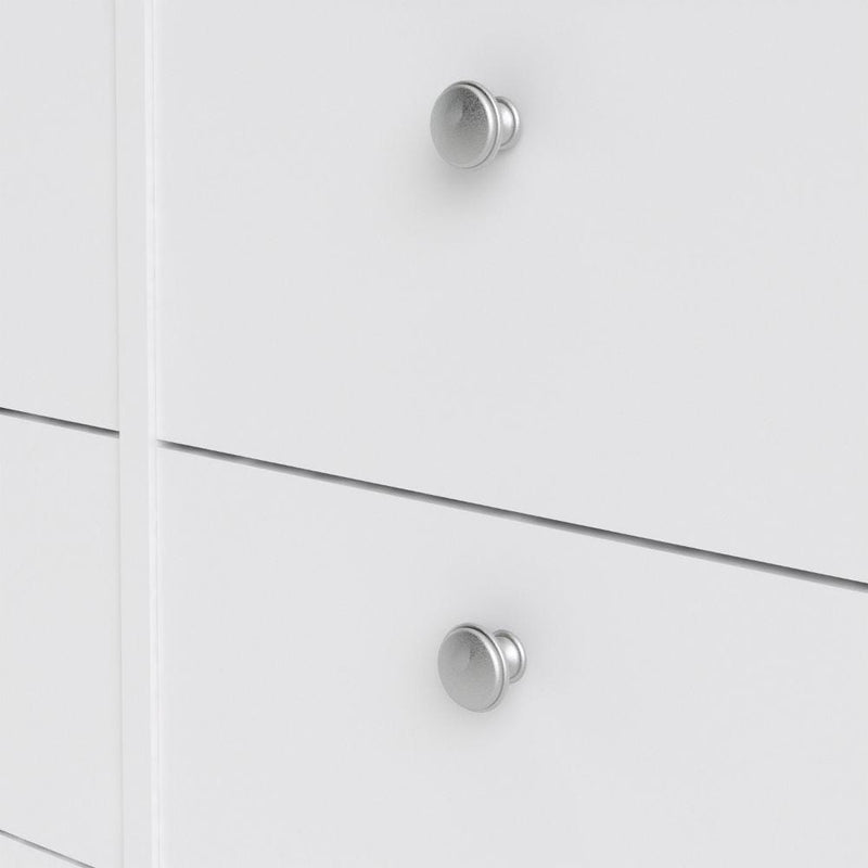 FTG Chest Of Drawers Madrid Double Dresser 4+4 Drawers In White Bed Kings