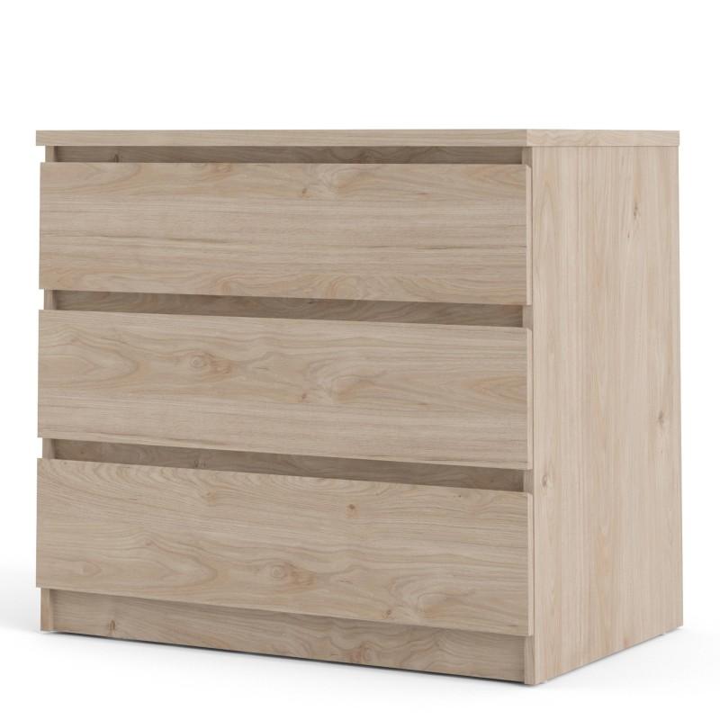 FTG Chest Of Drawers Naia Chest of 3 Drawers in Jackson Hickory Oak Bed Kings