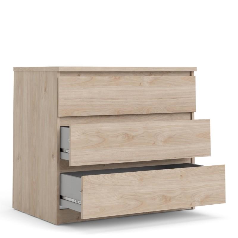 FTG Chest Of Drawers Naia Chest of 3 Drawers in Jackson Hickory Oak Bed Kings
