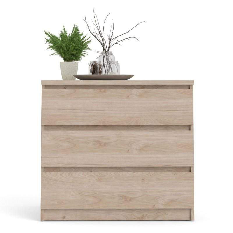 FTG Chest Of Drawers Naia Chest of 3 Drawers in Jackson Hickory Oak Bed Kings