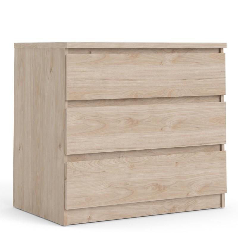 FTG Chest Of Drawers Naia Chest of 3 Drawers in Jackson Hickory Oak Bed Kings
