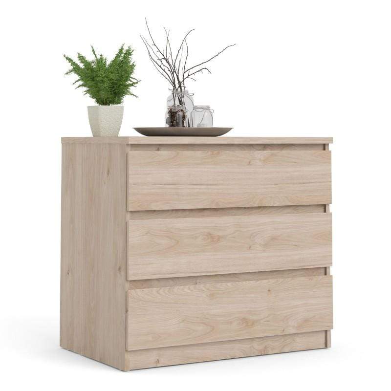 FTG Chest Of Drawers Naia Chest of 3 Drawers in Jackson Hickory Oak Bed Kings