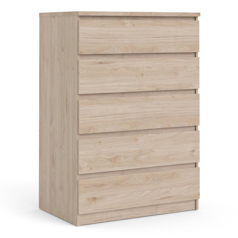 FTG Chest Of Drawers Naia Chest of 5 Drawers in Jackson Hickory Oak Bed Kings