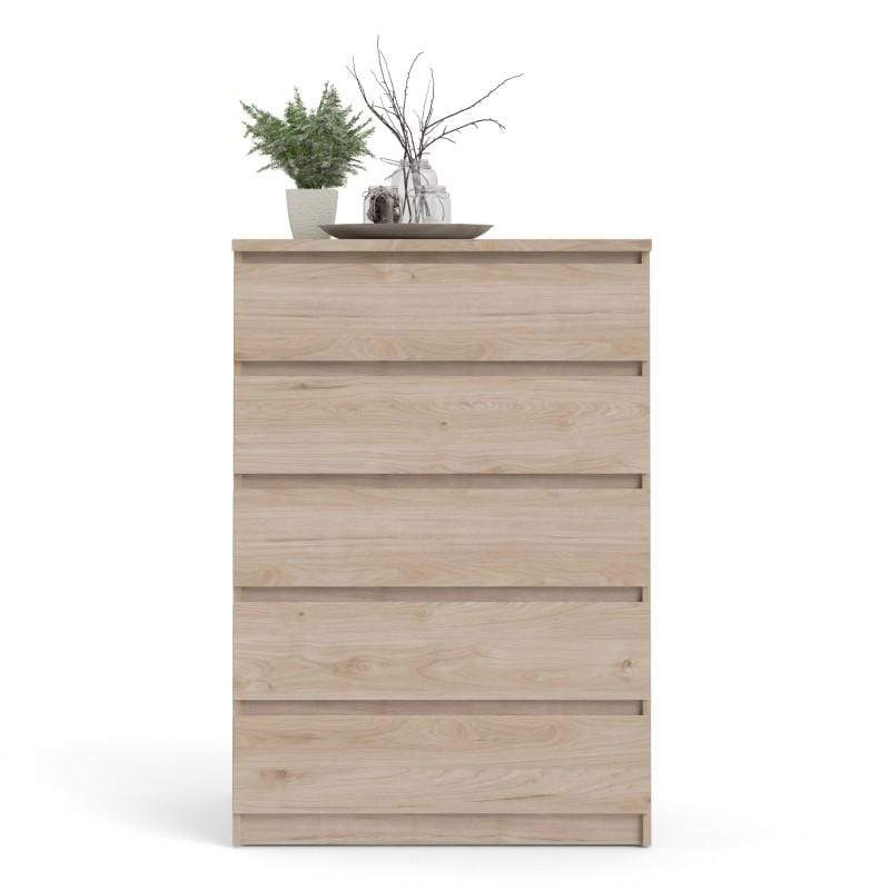 FTG Chest Of Drawers Naia Chest of 5 Drawers in Jackson Hickory Oak Bed Kings