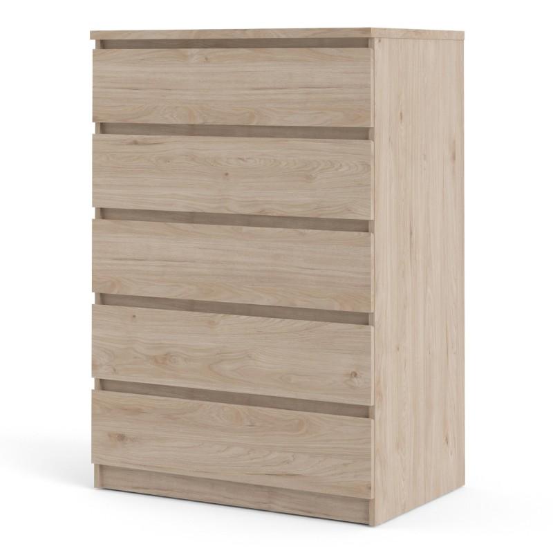 FTG Chest Of Drawers Naia Chest of 5 Drawers in Jackson Hickory Oak Bed Kings