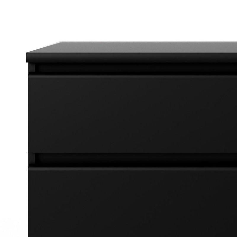 FTG Chest Of Drawers Naia Wide Chest of 6 Drawers (3+3) in Black Matt Bed Kings