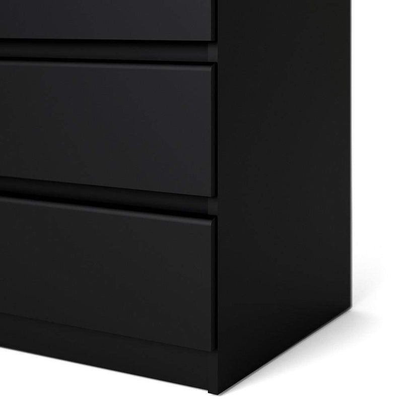 FTG Chest Of Drawers Naia Wide Chest of 6 Drawers (3+3) in Black Matt Bed Kings
