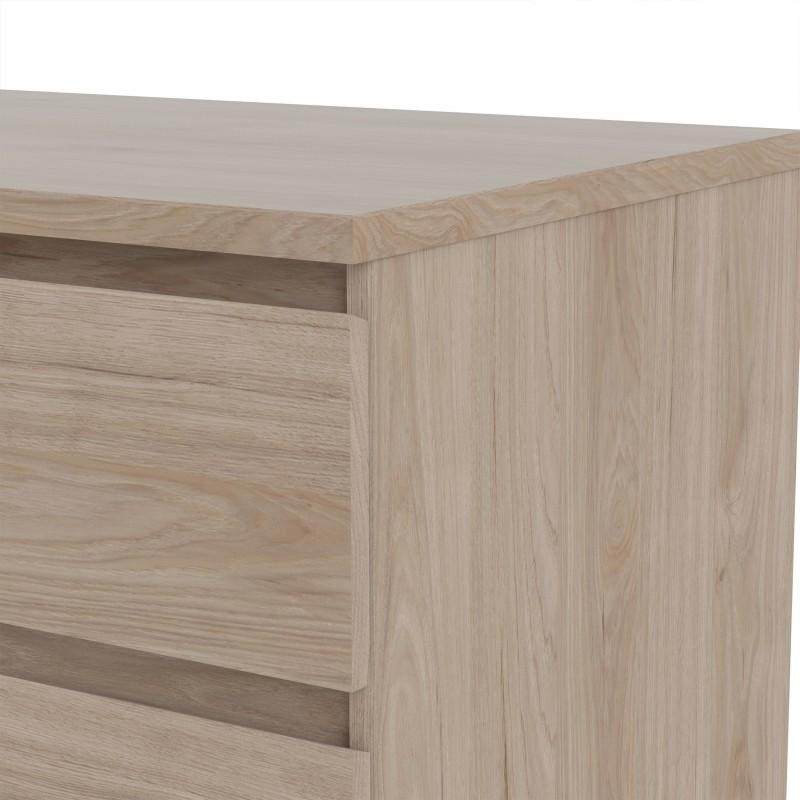 FTG Chest Of Drawers Naia Wide Chest of 6 Drawers (3+3) in Jackson Hickory Oak Bed Kings