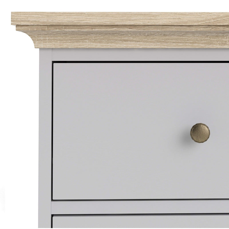 FTG Chest Of Drawers Paris Chest of 4 Drawers in White and Oak Bed Kings