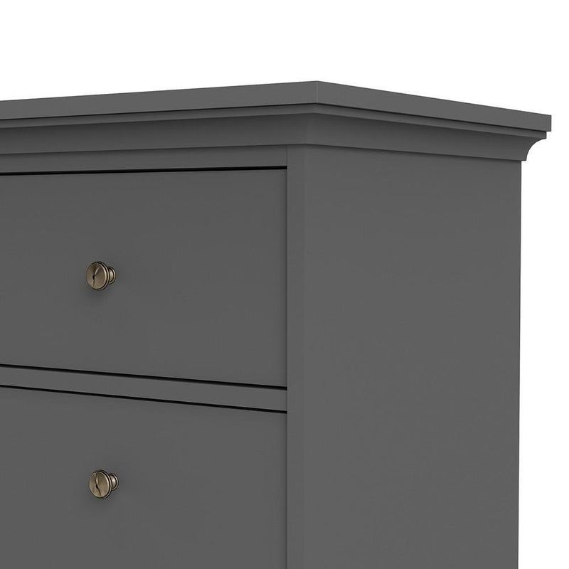 FTG Chest Of Drawers Paris Chest of 8 Drawers in Matt Grey Bed Kings