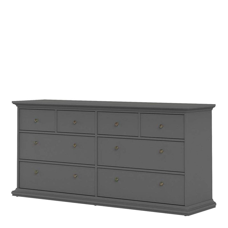 FTG Chest Of Drawers Paris Chest of 8 Drawers in Matt Grey Bed Kings