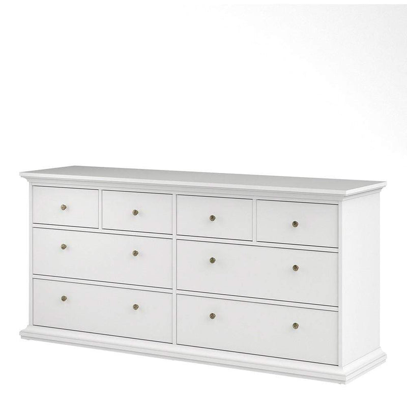 FTG Chest Of Drawers Paris Chest of 8 Drawers in White Bed Kings