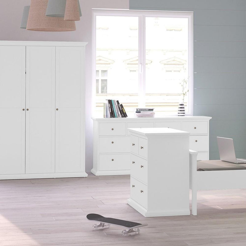 FTG Chest Of Drawers Paris Chest of 8 Drawers in White Bed Kings