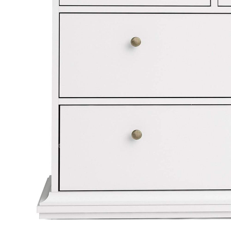FTG Chest Of Drawers Paris Chest of 8 Drawers in White Bed Kings