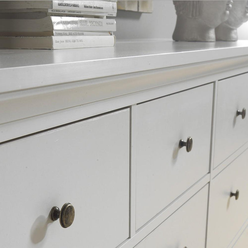 FTG Chest Of Drawers Paris Chest of 8 Drawers in White Bed Kings