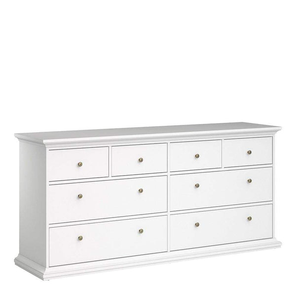 FTG Chest Of Drawers Paris Chest of 8 Drawers in White Bed Kings
