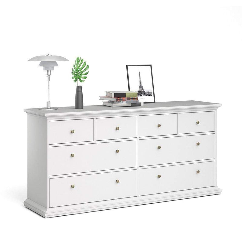 FTG Chest Of Drawers Paris Chest of 8 Drawers in White Bed Kings