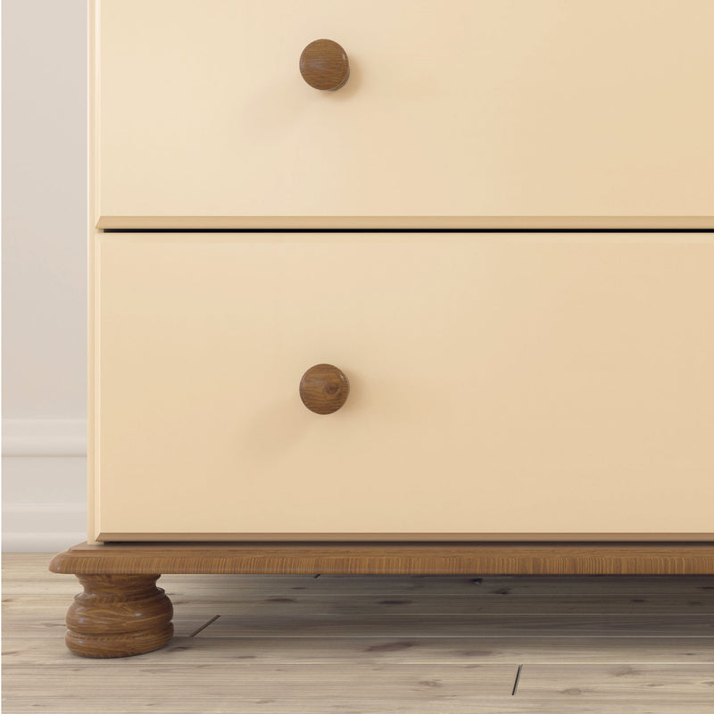FTG Chest Of Drawers Richmond 2+3 Deep Chest Cream/Pine Bed Kings