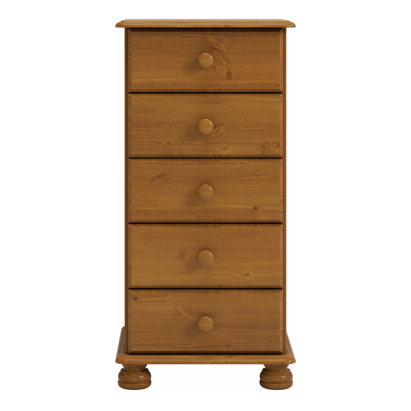 FTG Chest Of Drawers Richmond 5 Drawer Narrow Chest Pine Bed Kings