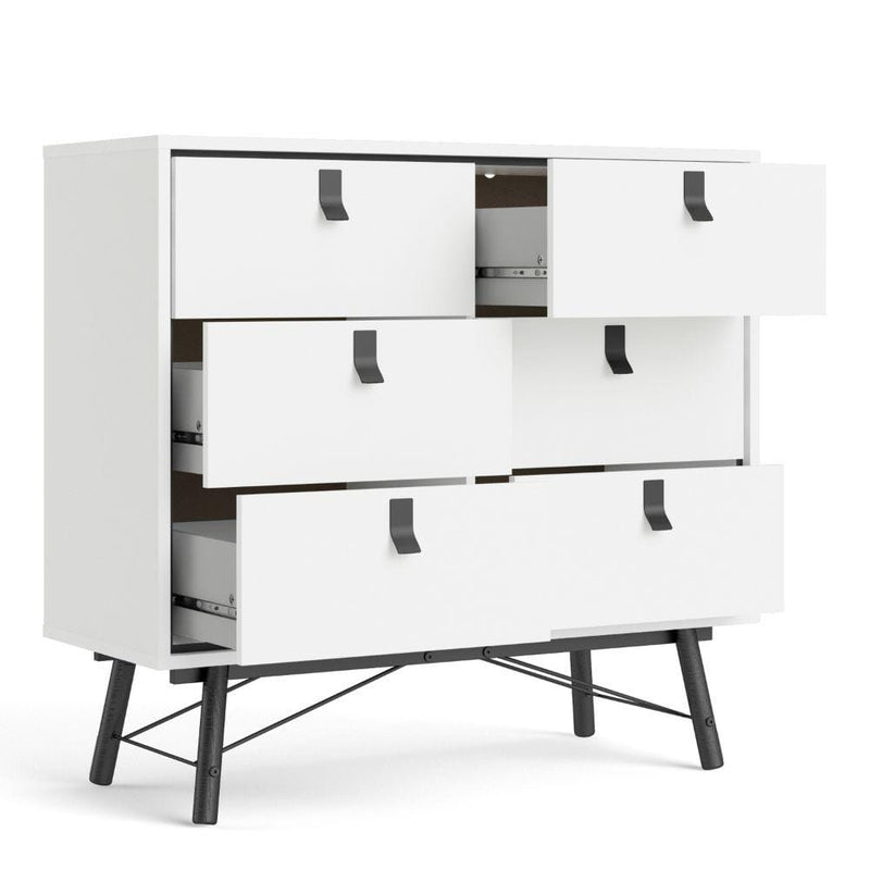 FTG Chest Of Drawers Ry Double Chest Of Drawers 6 Drawers In Matt White Bed Kings