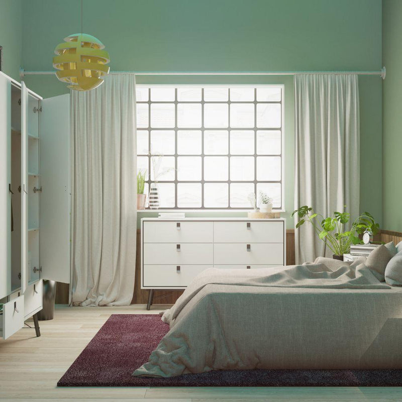 FTG Chest Of Drawers Ry Double Chest Of Drawers 6 Drawers In Matt White Bed Kings