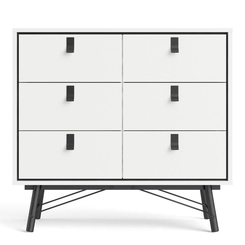 FTG Chest Of Drawers Ry Double Chest Of Drawers 6 Drawers In Matt White Bed Kings
