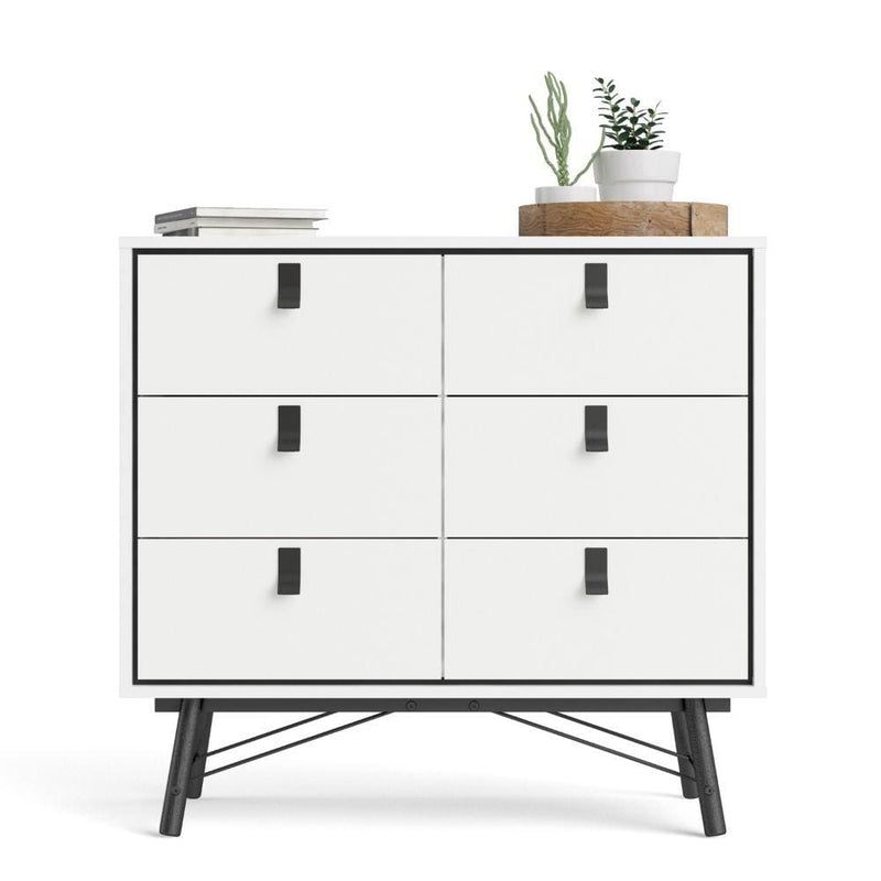 FTG Chest Of Drawers Ry Double Chest Of Drawers 6 Drawers In Matt White Bed Kings
