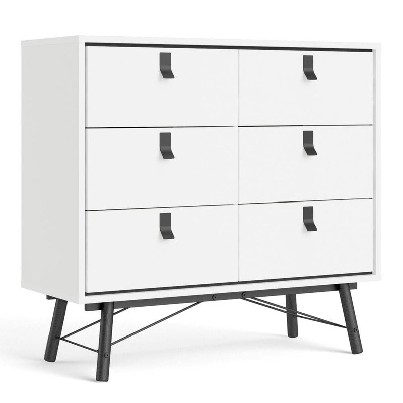 FTG Chest Of Drawers Ry Double Chest Of Drawers 6 Drawers In Matt White Bed Kings