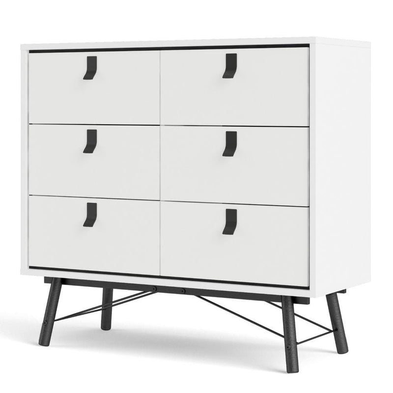 FTG Chest Of Drawers Ry Double Chest Of Drawers 6 Drawers In Matt White Bed Kings