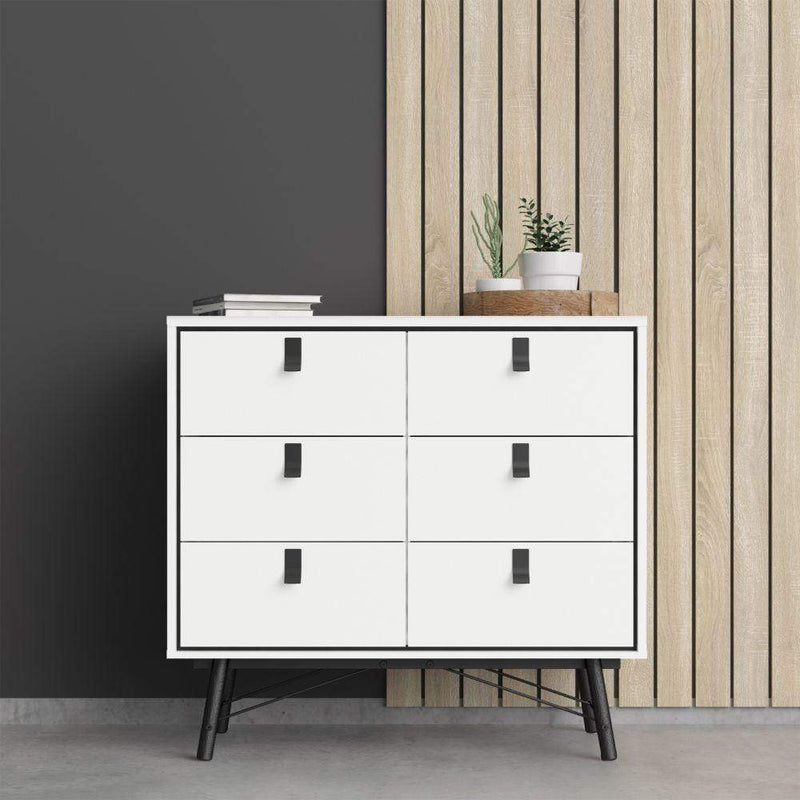 FTG Chest Of Drawers Ry Double Chest Of Drawers 6 Drawers In Matt White Bed Kings
