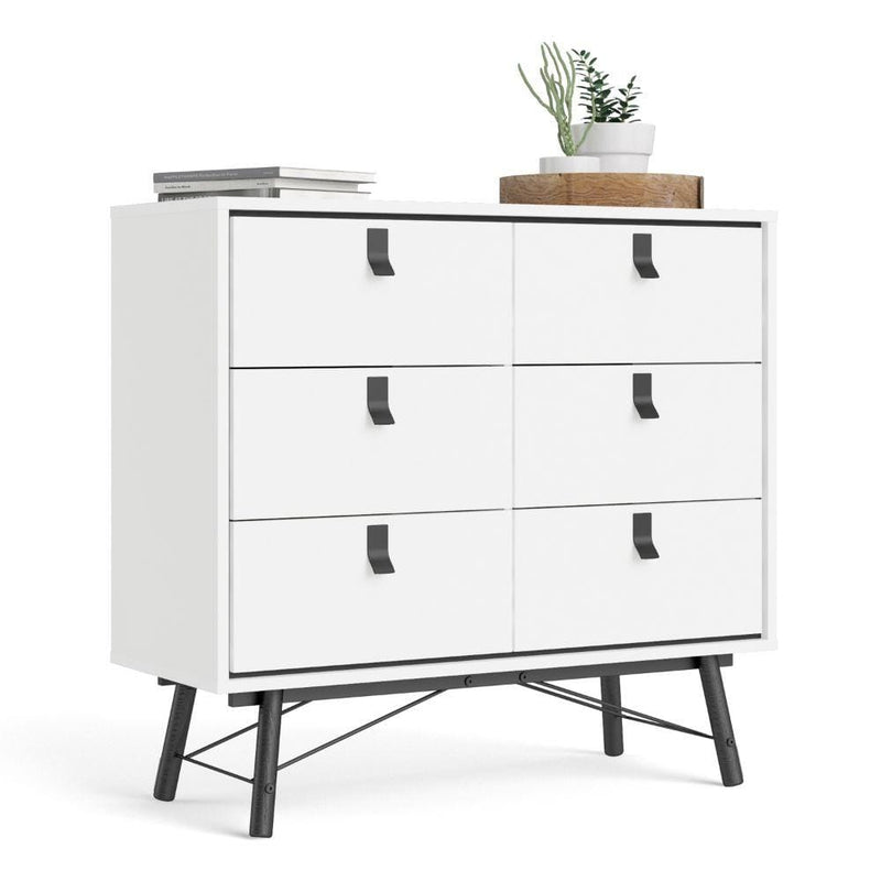 FTG Chest Of Drawers Ry Double Chest Of Drawers 6 Drawers In Matt White Bed Kings
