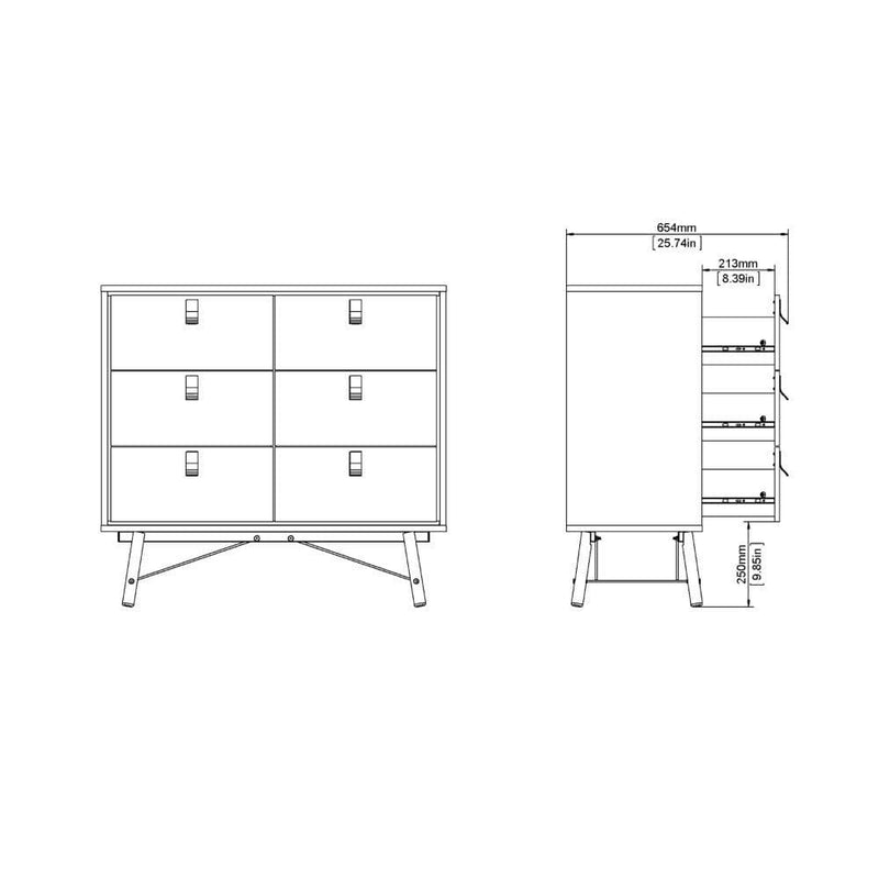 FTG Chest Of Drawers Ry Double Chest Of Drawers 6 Drawers In Matt White Bed Kings