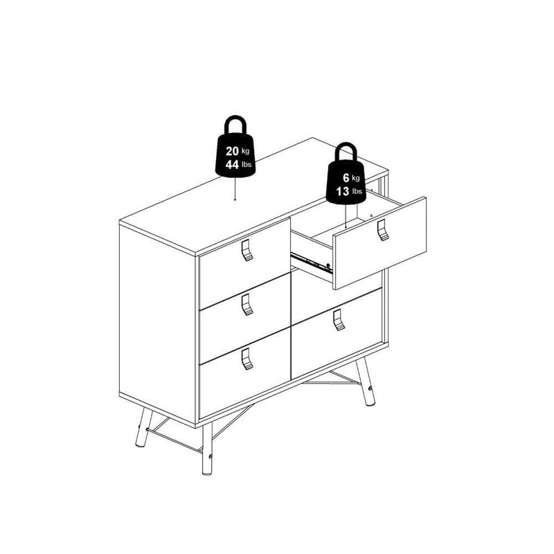 FTG Chest Of Drawers Ry Double Chest Of Drawers 6 Drawers In Matt White Bed Kings