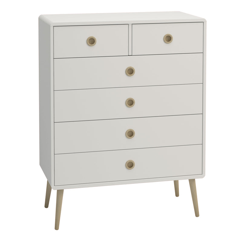 FTG Chest Of Drawers Softline 2 + 4 Chest Off White Bed Kings