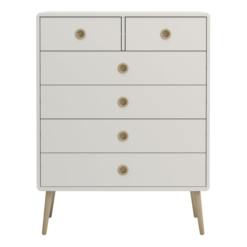 FTG Chest Of Drawers Softline 2 + 4 Chest Off White Bed Kings