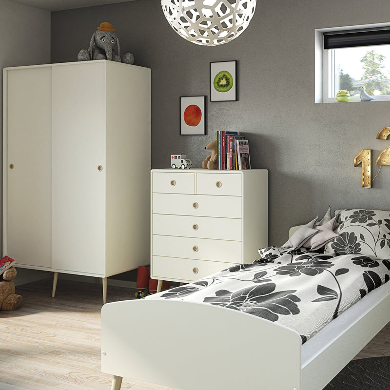 FTG Chest Of Drawers Softline 2 + 4 Chest Off White Bed Kings