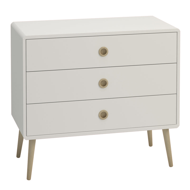 FTG Chest Of Drawers Softline 3 Drawer Wide Chest Off White Bed Kings