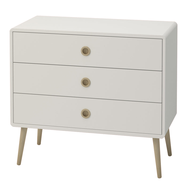 FTG Chest Of Drawers Softline 3 Drawer Wide Chest Off White Bed Kings