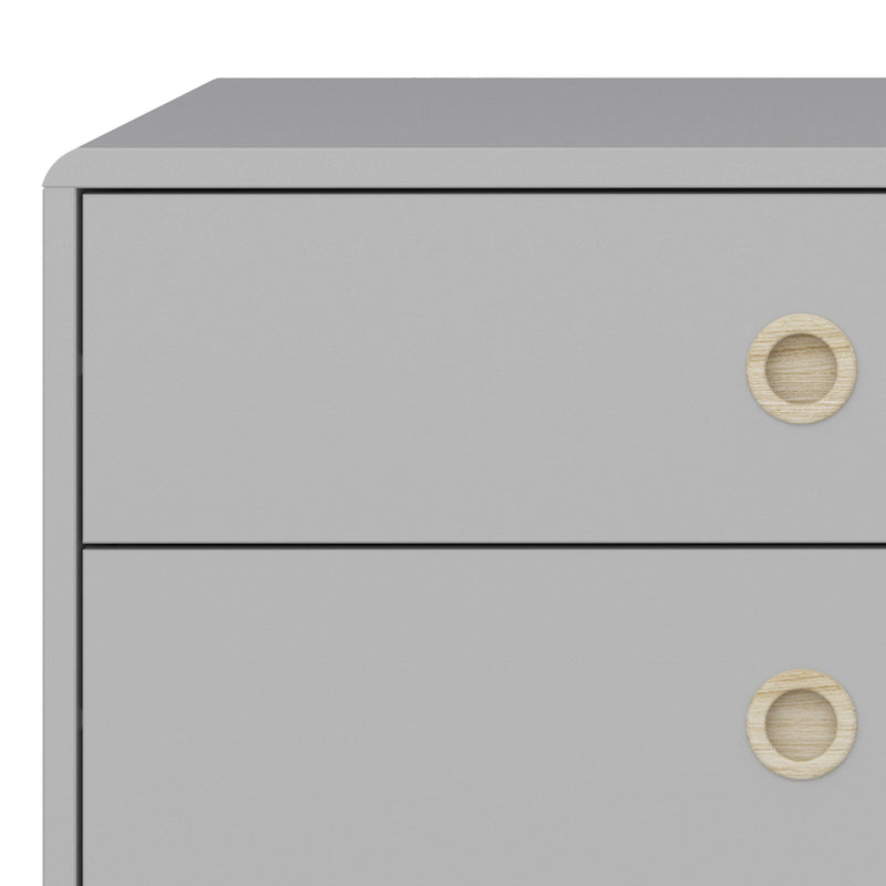 FTG Chest Of Drawers Softline 4 + 4 Wide Chest Grey Bed Kings