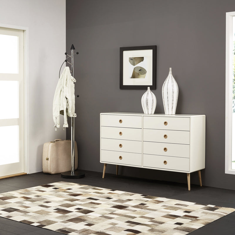 FTG Chest Of Drawers Softline 4 + 4 Wide Chest Off White Bed Kings